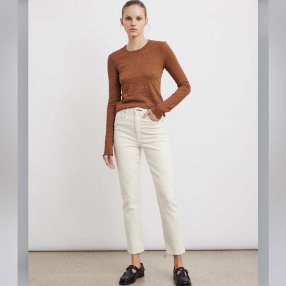 RAG & BONE Nina High rise Ankle Cigarette Leg Jeans Ecru - Picture 3 of 16